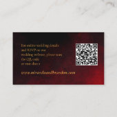 Carte D'accompagnement Mariage de code QR noir et rouge or (Dos)
