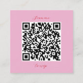 Carte D'accompagnement Mariage de code QR rose moderne (Dos)