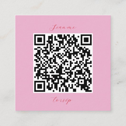 Carte D'accompagnement Mariage de code QR rose moderne (Dos)