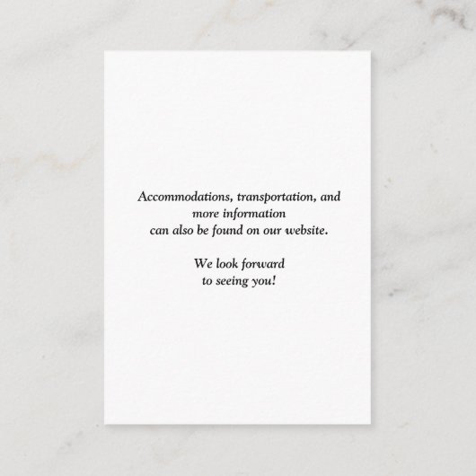 Carte D'accompagnement Mariage de code QR simple (Dos)