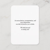 Carte D'accompagnement Mariage de code QR simple (Dos)