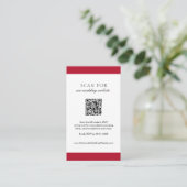 Carte D'accompagnement Mariage de code QR simple et moderne (Debout devant)