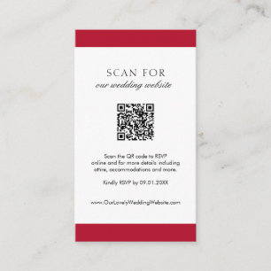 Carte D'accompagnement Mariage de code QR simple et moderne