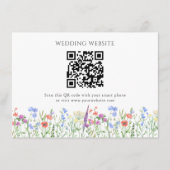 Carte D'accompagnement Mariage de code QR simple Fleur sauvage (Devant)
