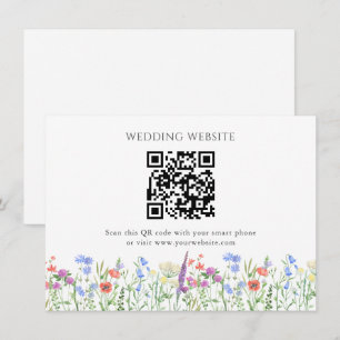 Carte D'accompagnement Mariage de code QR simple Fleur sauvage