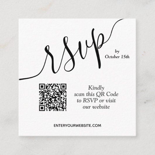 Carte D'accompagnement Mariage de code QR simple photo (Devant)