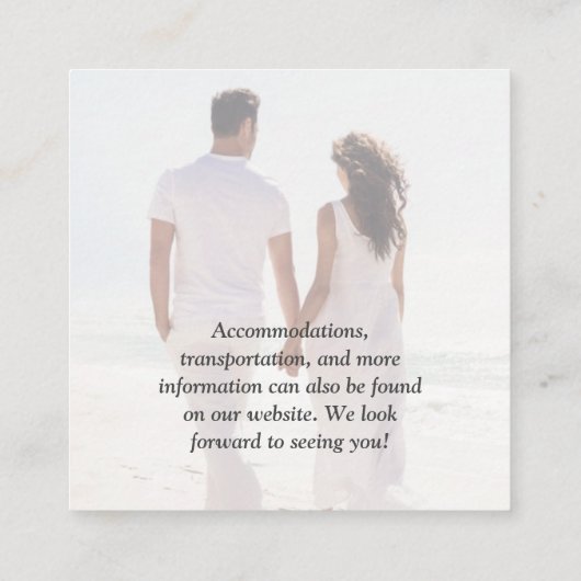 Carte D'accompagnement Mariage de code QR simple photo (Dos)