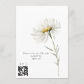 Carte D'accompagnement Mariage de code QR White Daisy (Dos)