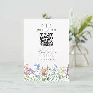 Carte D'accompagnement Mariage de code Spring WildflowerQR