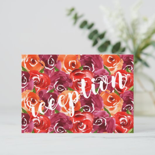 Carte D'accompagnement Mariage de collage floral aquarelle (Debout devant)