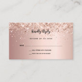 Carte D'accompagnement Mariage de confetti en or bleu rose RSVP (Devant)