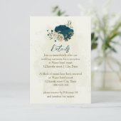 Carte D'accompagnement mariage de couleur beige turquoise détails (Debout devant)