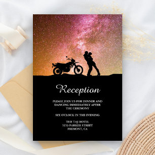Carte D'accompagnement Mariage de couple de la galaxie au crépuscule roma