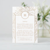 Carte D'accompagnement Mariage de couronne de monogramme or Premium Elega (Debout devant)