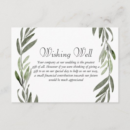 Carte D'accompagnement Mariage de couronnes vertes (Devant)