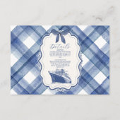 Carte D'accompagnement Mariage de croisière bleu marine (Devant)