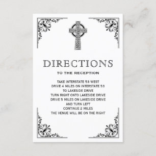 Carte D'accompagnement Mariage de croix celtique noir et blanc