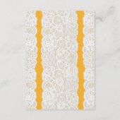 Carte D'accompagnement Mariage de dentelle jaune et blanc informations dé (Dos)