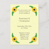 Carte D'accompagnement Mariage de design de tournesol de couleur jaune (Dos)