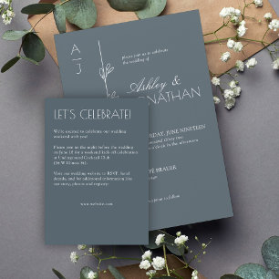 Carte D'accompagnement Mariage de diviseur floral biologique moderne