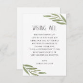 Carte D'accompagnement Mariage de feuillage de branches vertes désirant b (Devant / Derrière)