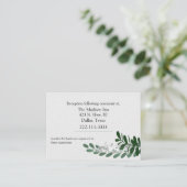 Carte D'accompagnement Mariage de feuillage vert toute la saison (Debout devant)