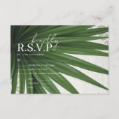 Carte D'accompagnement Mariage de feuille de palme tropicale RSVP (Devant)