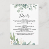 Carte D'accompagnement Mariage de feuilles d'eucalyptus à la végétation a (Devant)