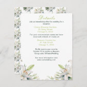 Carte D'accompagnement Mariage de fleurs blanches (Devant / Derrière)