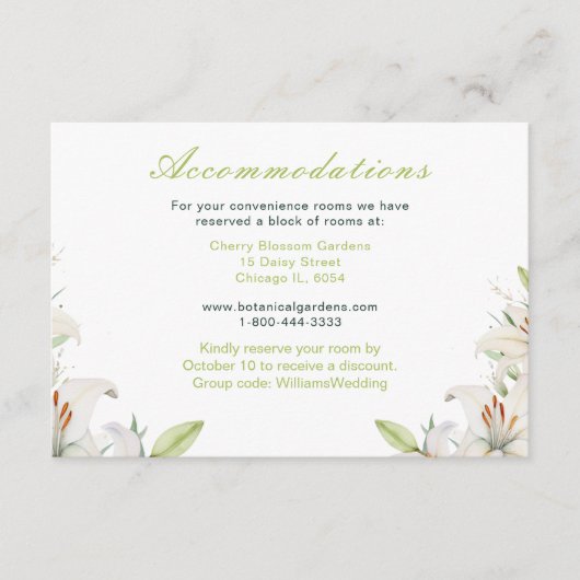 Carte D'accompagnement Mariage de fleurs blanches (Devant)