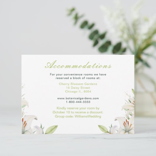 Carte D'accompagnement Mariage de fleurs blanches (Debout devant)