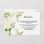 Carte D'accompagnement Mariage de fleurs blanches Retours, directions ins (Devant / Derrière)