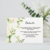 Carte D'accompagnement Mariage de fleurs blanches Retours, directions ins (Debout devant)