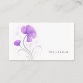 Carte D'accompagnement Mariage de fleurs d'aquarelle violet QR informatio (Dos)