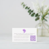 Carte D'accompagnement Mariage de fleurs d'aquarelle violet QR informatio (Debout devant)