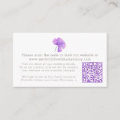 Carte D'accompagnement Mariage de fleurs d'aquarelle violet QR informatio (Devant)