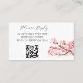 Carte D'accompagnement Mariage de fleurs de cerisier rose (Devant)