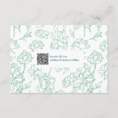 Carte D'accompagnement Mariage de fleurs de pivoines à main verte (Dos)