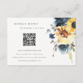 Carte D'accompagnement Mariage de fleurs de tournesol de la Marine Jaune  (Devant)