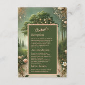 Carte D'accompagnement mariage de forêt médiévale Whimsical vert (Devant)