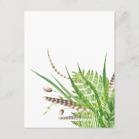 Carte D'accompagnement Mariage de forêt rustique aquarelle (Dos)