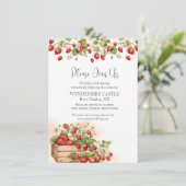 Carte D'accompagnement Mariage de fraises d'aquarelle (Debout devant)