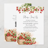Carte D'accompagnement Mariage de fraises d'aquarelle (Devant / Derrière)
