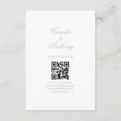 Carte D'accompagnement Mariage de frontière florale argent (Devant)