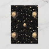 Carte D'accompagnement Mariage de galaxie céleste d'or noir mystique (Dos)