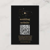 Carte D'accompagnement Mariage de galaxie céleste d'or noir mystique (Devant)