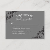Carte D'accompagnement Mariage de goth noir RSVP (Dos)