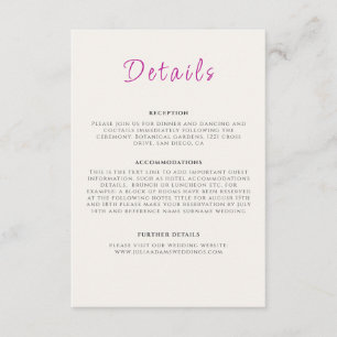 Carte D'accompagnement Mariage de Jardin Fleur de Vigne Trompette Sauvage