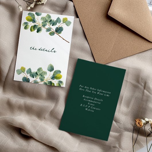 Carte D'accompagnement Mariage de la branche Eucalyptus boîtier de détail