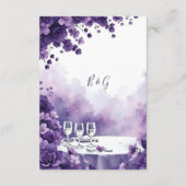 Carte D'accompagnement Mariage de la tour Eiffel Floral Lavender (Dos)